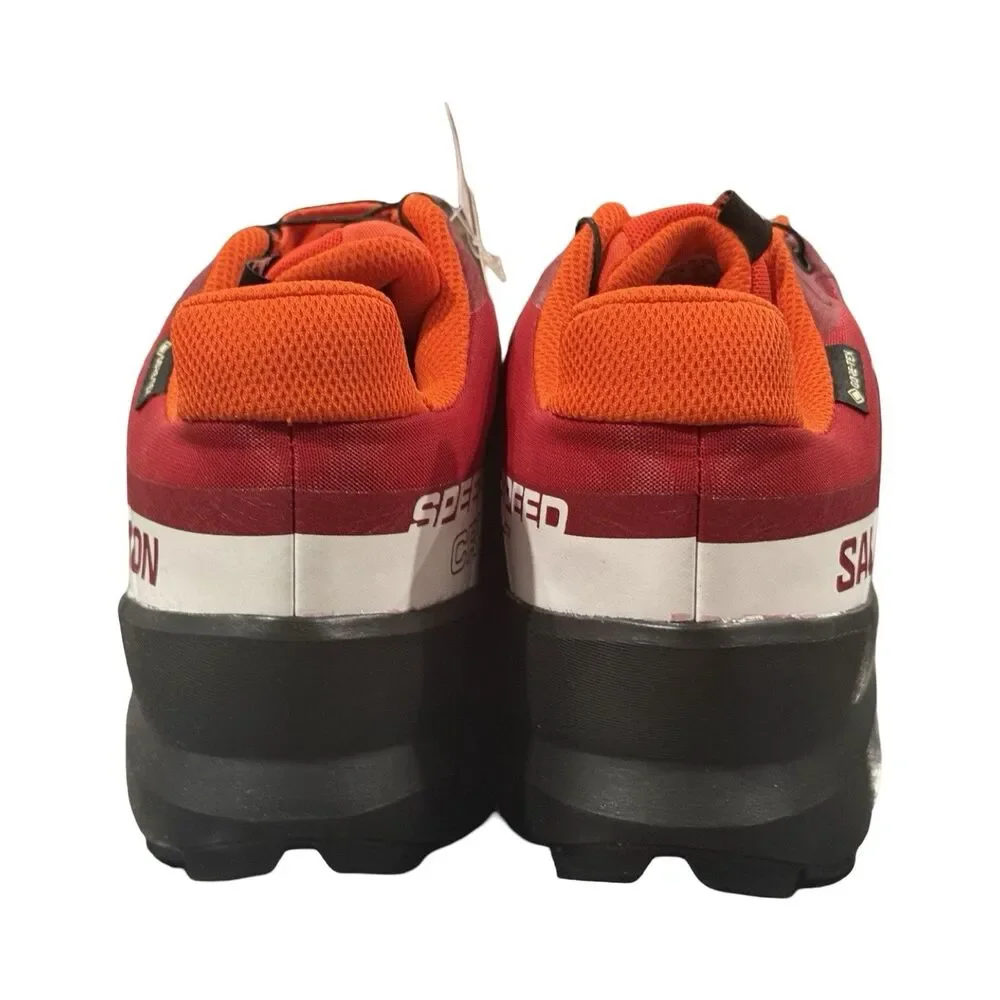 Size 10 Salomon Speedcross 5 GTX Trail Red Orange Mens Running Shoes 475691